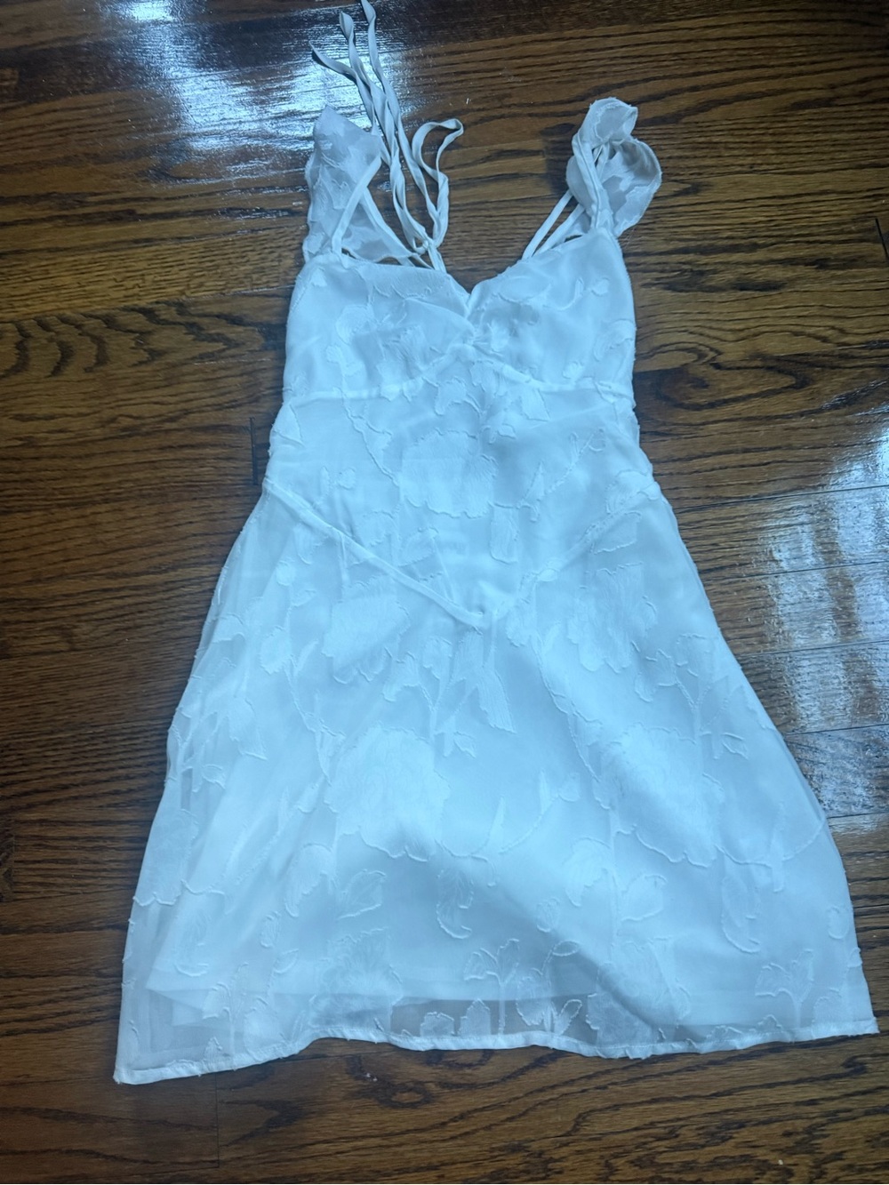 Princess Polly White Floral Textured Summer Dress